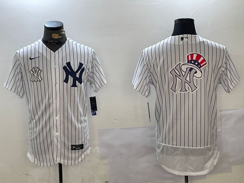 Men New York Yankees Blank White stripe Elite 2024 Nike MLB Jersey style 101611->new york yankees->MLB Jersey